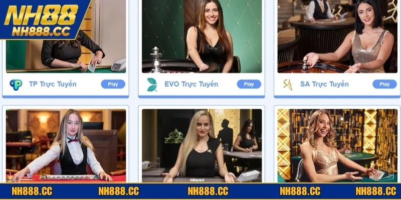 Không gian sảnh casino NH88 sang trọng, mang đến trải nghiệm chân thực